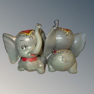 Rare Set of 2 Vintage Wilton Chicago “Circus Elephant" Hand-Painted Cake Toppers